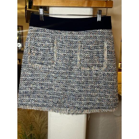 J.Crew Tweed Mini Skirt Blue Size 4 - Picture 1 of 5